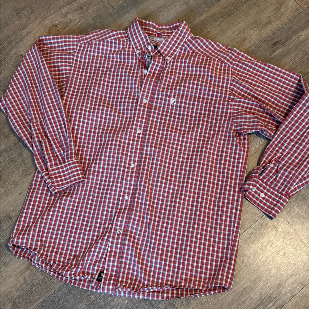 Ariat Pro Red Checkered Shirt Large
